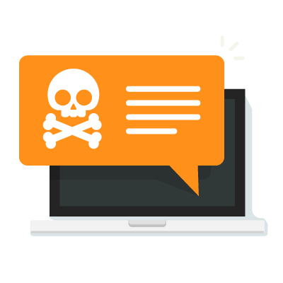 pop-up malicioso falando sobre conteúdo de cibersegurança