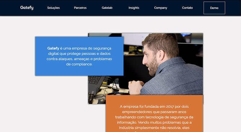 Print of the first version of the Gatefy website in Portuguese