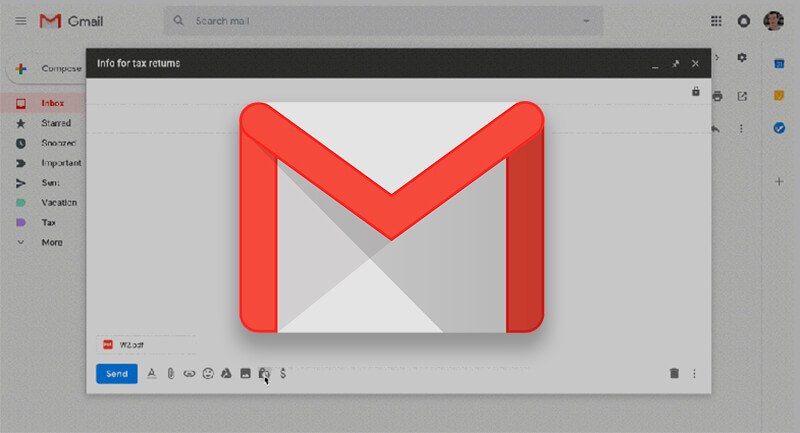 Gmail logo and the vulnerabilities to its user