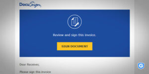 DocuSign phishing email try to steal your data from a malicious URL