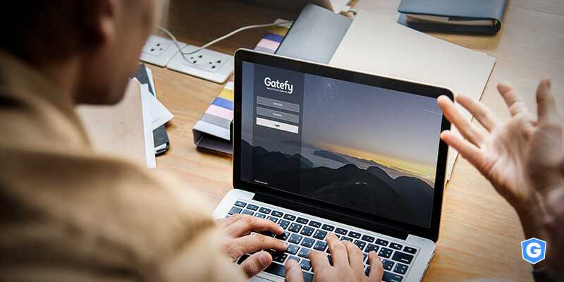Mockup of the Gatefy's software, email security solution, in a computer screen