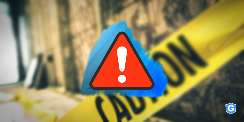 Yellow caution band and warning signal alert to an email scam