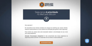 E-mail falso alerta sobre segurança no mercado de bitcoin.